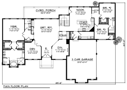 House Plan 73182 First Level Plan