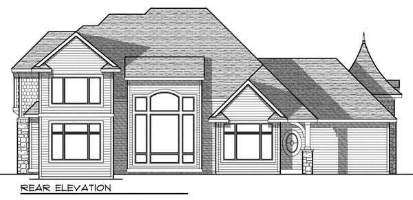 European Rear Elevation of Plan 73183