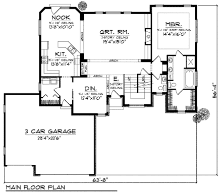 House Plan 73187 First Level Plan