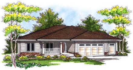 One-Story Ranch Elevation of Plan 73188