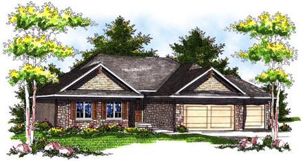 Country One-Story Ranch Elevation of Plan 73189