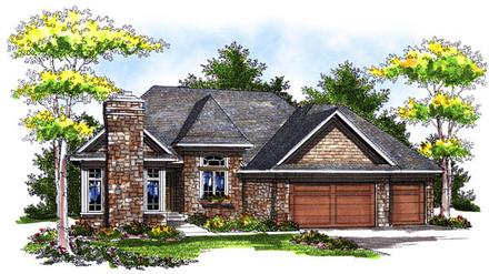 Country One-Story Ranch Elevation of Plan 73190