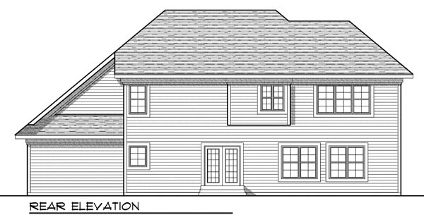 European Traditional Rear Elevation of Plan 73191