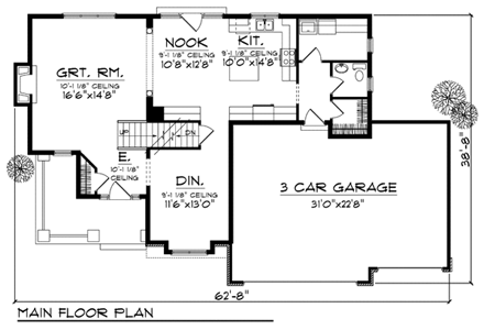 House Plan 73194 First Level Plan