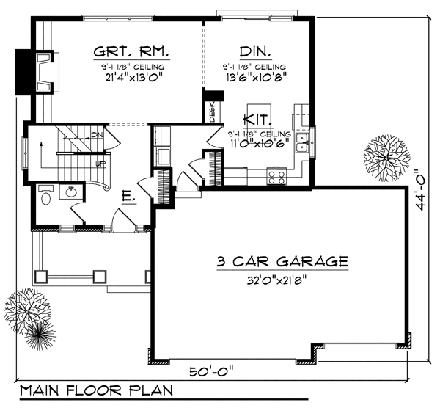 House Plan 73195 First Level Plan