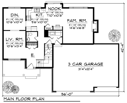 House Plan 73197 First Level Plan