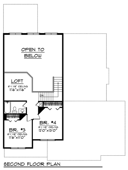 House Plan 73199 Second Level Plan