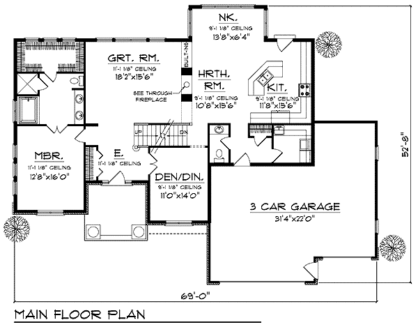 Craftsman Traditional Level One of Plan 73204