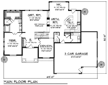 House Plan 73204 First Level Plan