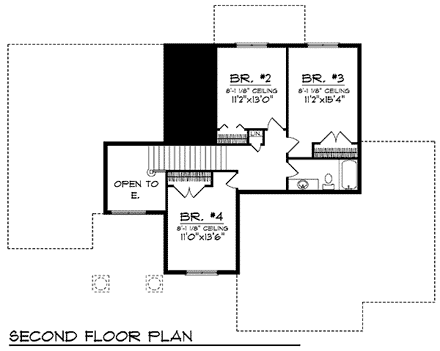 House Plan 73204 Second Level Plan