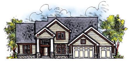 Craftsman Traditional Elevation of Plan 73204