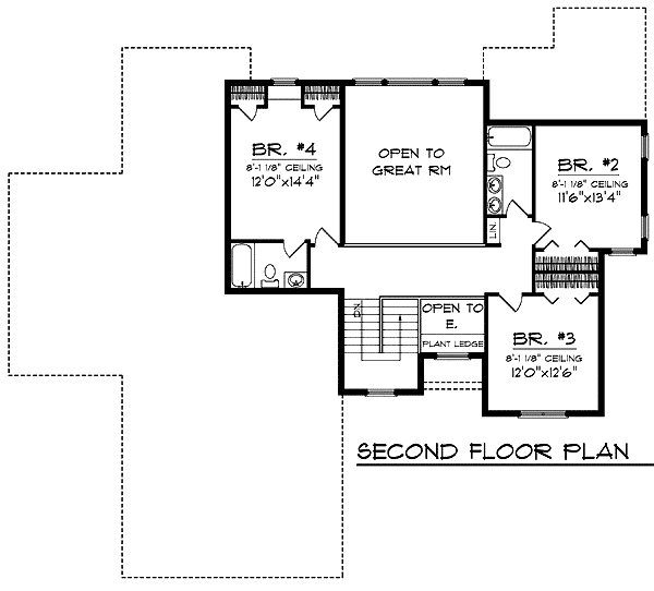 Prairie Style Southwest Level Two of Plan 73208