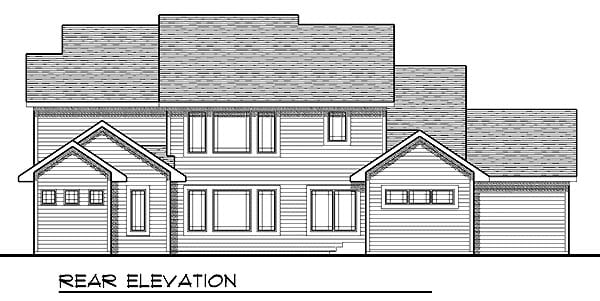 Traditional Rear Elevation of Plan 73209