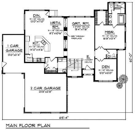 House Plan 73210 First Level Plan