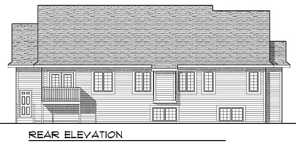 One-Story Ranch Traditional Rear Elevation of Plan 73213
