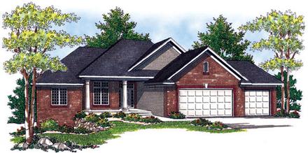 One-Story Traditional Elevation of Plan 73214