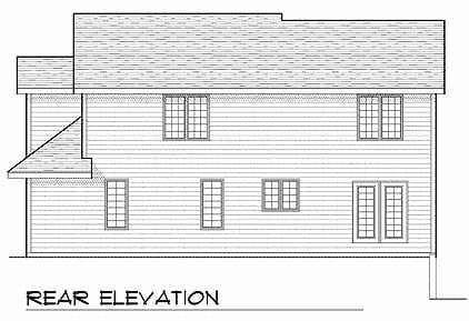 Contemporary Rear Elevation of Plan 73221