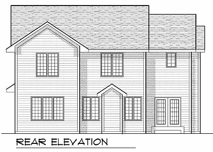 Traditional Rear Elevation of Plan 73222