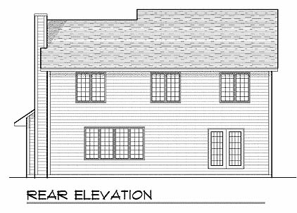 Traditional Rear Elevation of Plan 73223