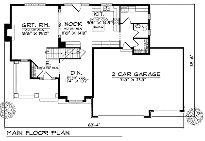 Farmhouse Level One of Plan 73224