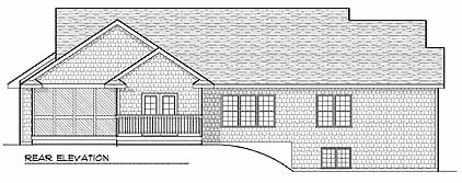 One-Story Traditional Rear Elevation of Plan 73225
