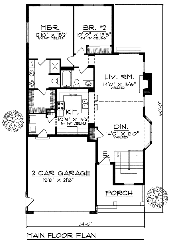 One-Story Traditional Level One of Plan 73227