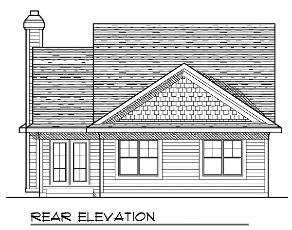 One-Story Traditional Rear Elevation of Plan 73227