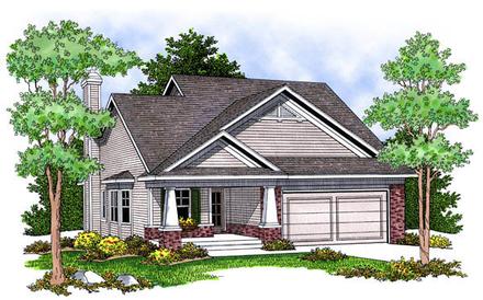Bungalow Country One-Story Elevation of Plan 73228