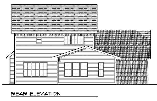 Country Traditional Rear Elevation of Plan 73235