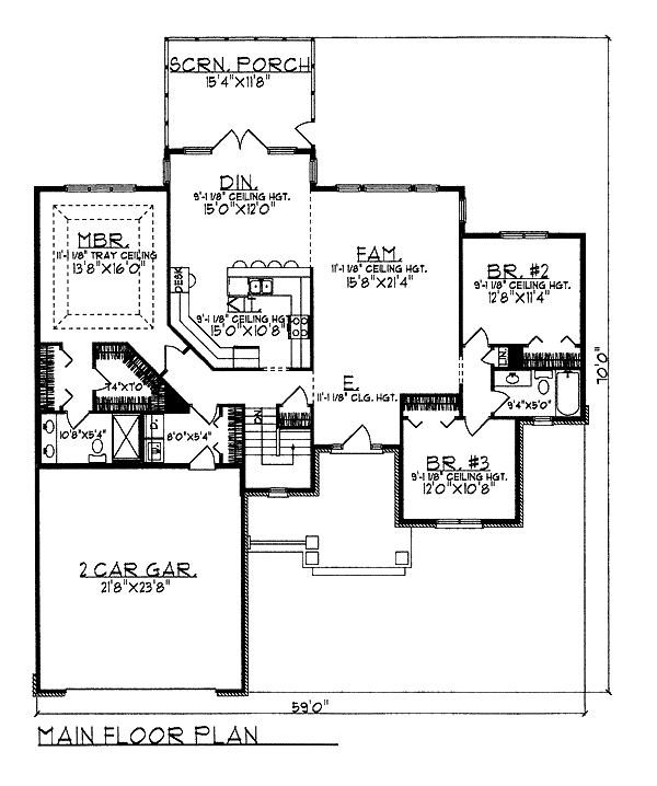 European One-Story Level One of Plan 73237