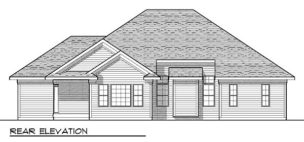 European Traditional Rear Elevation of Plan 73238