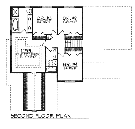 House Plan 73240 Second Level Plan