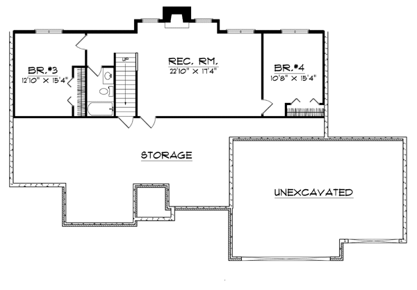 Traditional Lower Level of Plan 73246