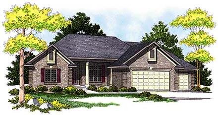 One-Story Traditional Elevation of Plan 73251