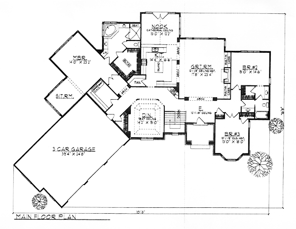 European One-Story Level One of Plan 73254