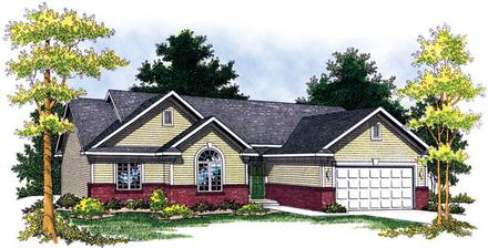 Craftsman One-Story Ranch Traditional Elevation of Plan 73257
