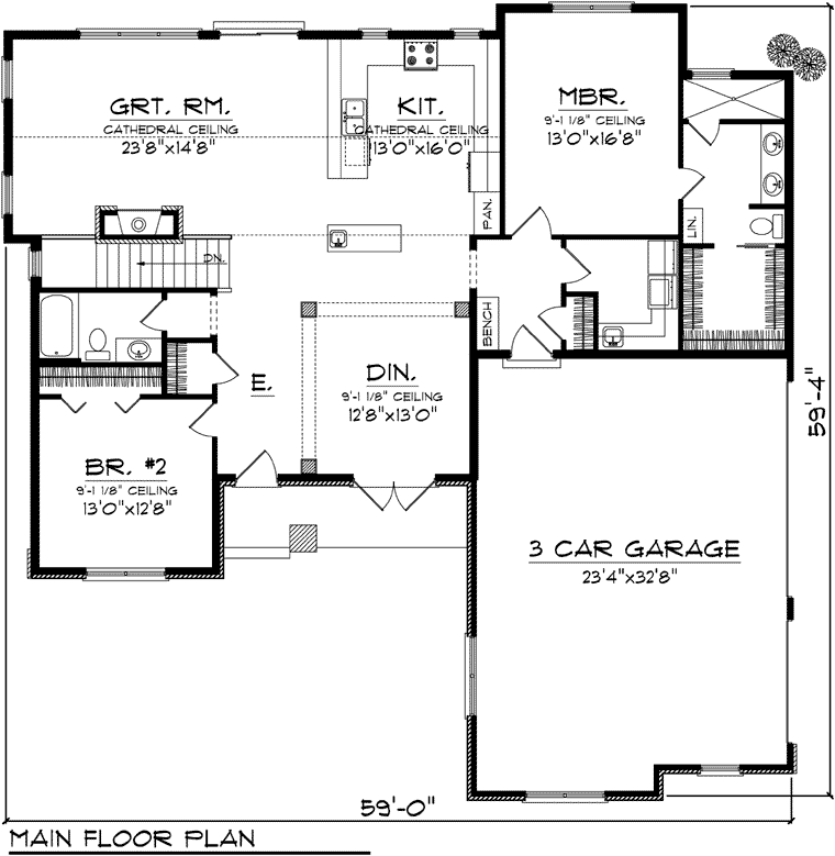 Ranch Level One of Plan 73260