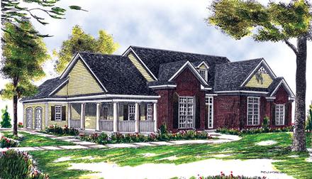 Country One-Story Elevation of Plan 73262