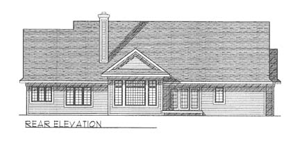 Contemporary One-Story Ranch Rear Elevation of Plan 73264