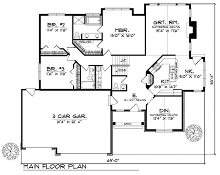 House Plan 73268 First Level Plan