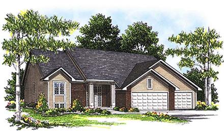One-Story Traditional Elevation of Plan 73270