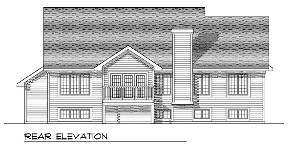 One-Story Traditional Rear Elevation of Plan 73270