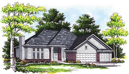 Contemporary One-Story Traditional Elevation of Plan 73271