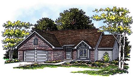 One-Story Ranch Elevation of Plan 73273