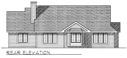 One-Story Ranch Rear Elevation of Plan 73273