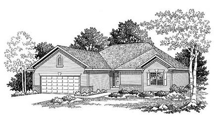 One-Story Ranch Elevation of Plan 73274