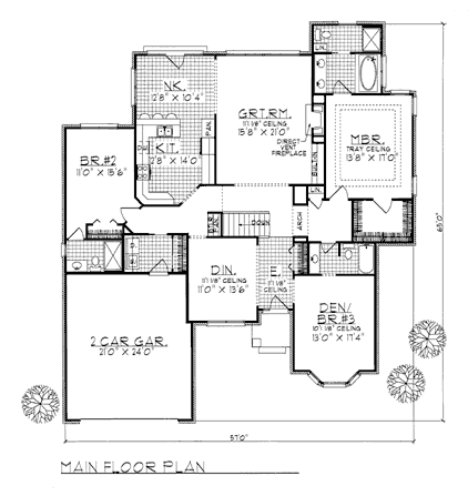 One-Story Traditional Level One of Plan 73275