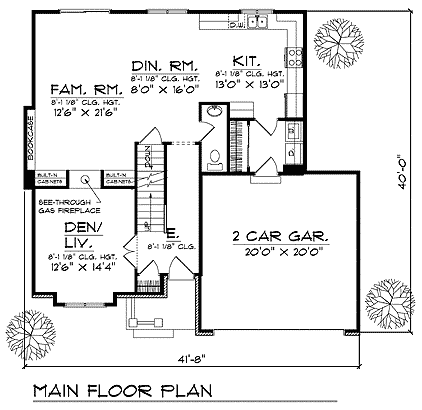 Country Farmhouse Level One of Plan 73276