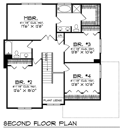 House Plan 73276 Second Level Plan
