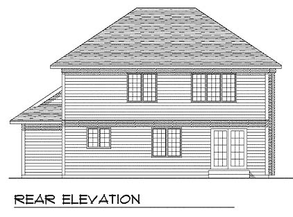 Country Farmhouse Rear Elevation of Plan 73276